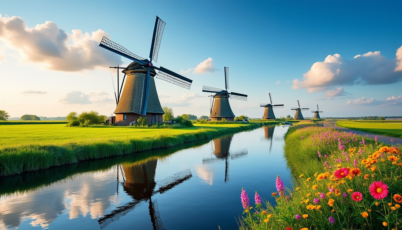 découvrez kinderdijk et ses moulins emblématiques, véritable carte postale de la hollande. plongez au cœur de paysages pittoresques, classés au patrimoine mondial de l’unesco, et vivez l’authenticité néerlandaise entre tradition et nature.