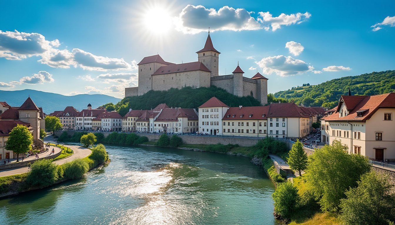 découvrez ptuj, la plus ancienne ville de slovénie, lors d'une promenade fascinante à la rencontre des mystérieux et excentriques kurents, symboles du carnaval traditionnel.